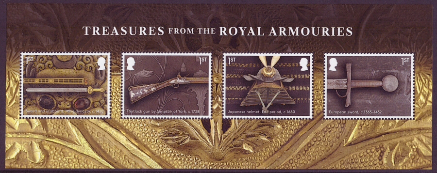 (image for) MS5278 2025 Treasures From The Royal Armouries non-barcoded miniature sheet